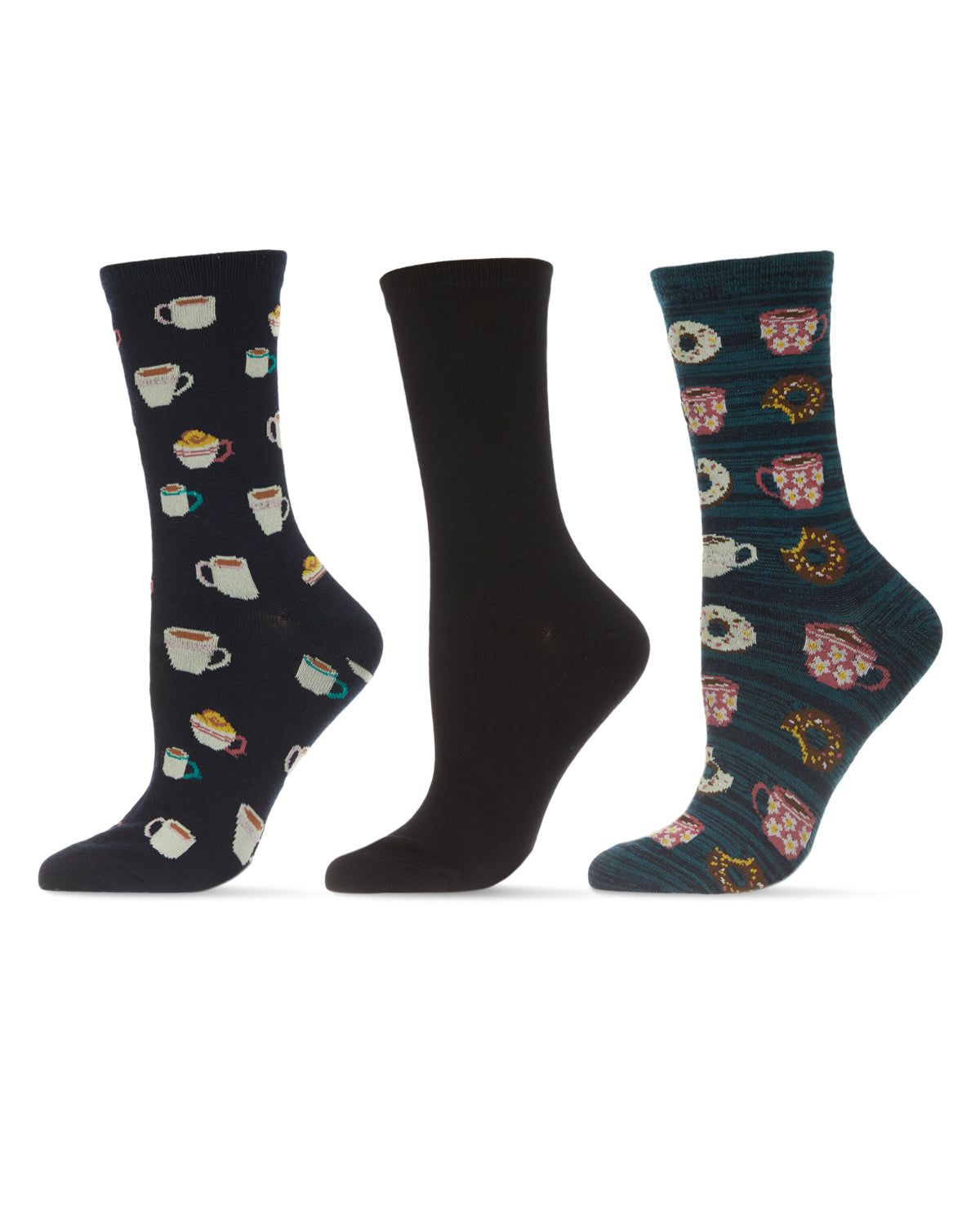 Donut Heaven Bamboo Blend Crew 3 Pair Pack : Color: Legion Blue