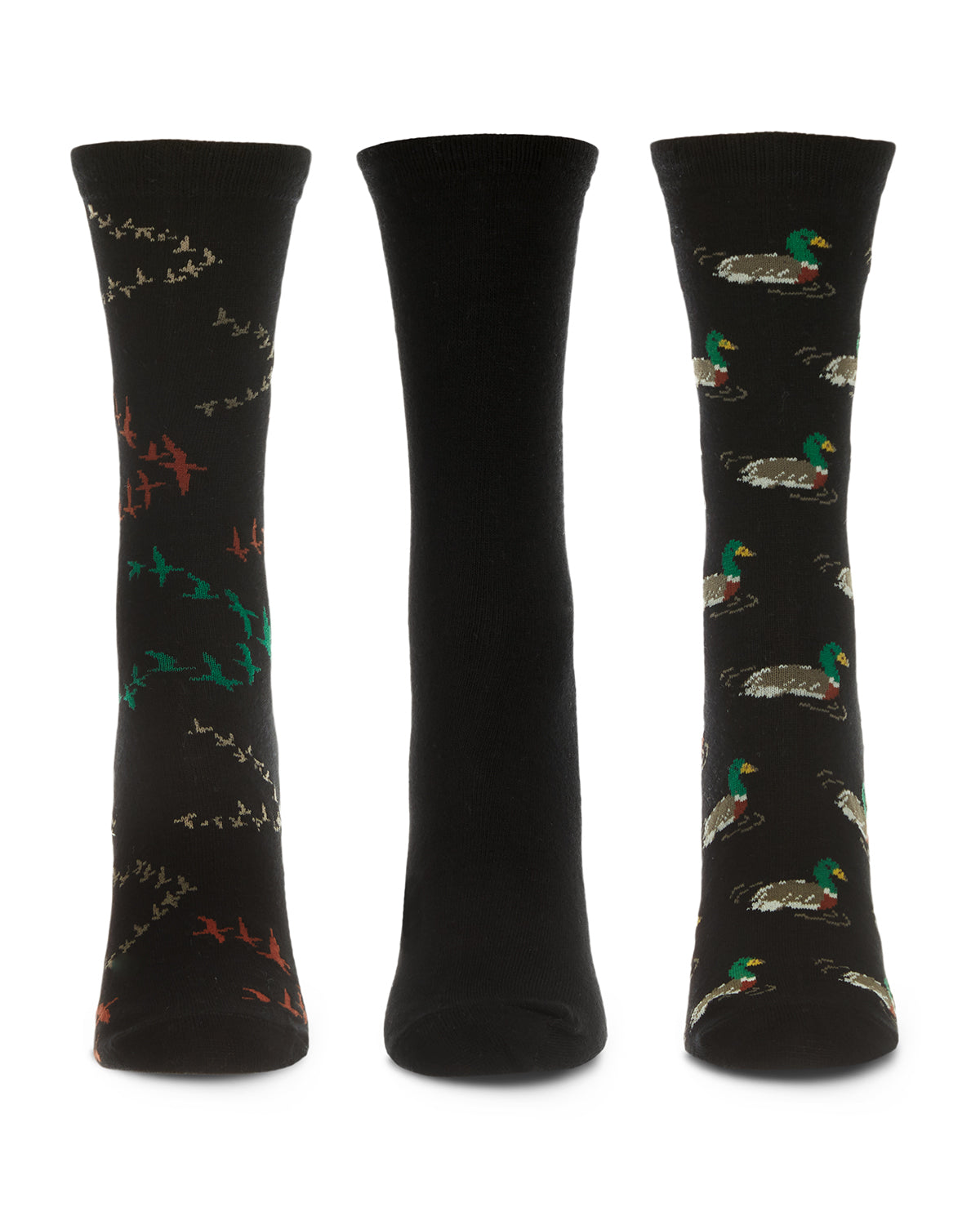 Ducks Bamboo Blend Crew 3 Pair Pack : Color: Black