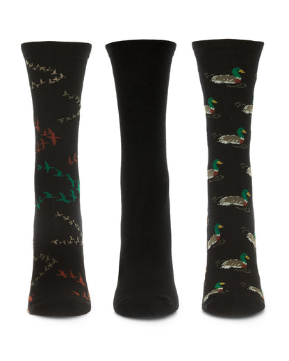 Ducks Bamboo Blend Crew 3 Pair Pack : Color: Black