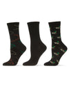 Ducks Bamboo Blend Crew 3 Pair Pack : Color: Black