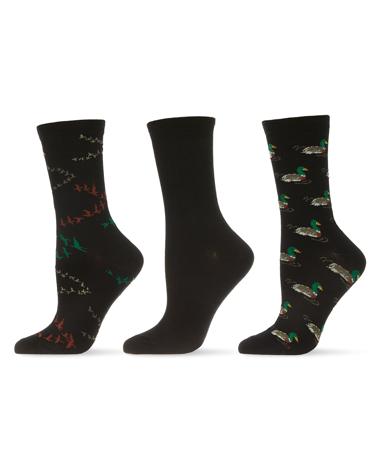 Ducks Bamboo Blend Crew 3 Pair Pack : Color: Black