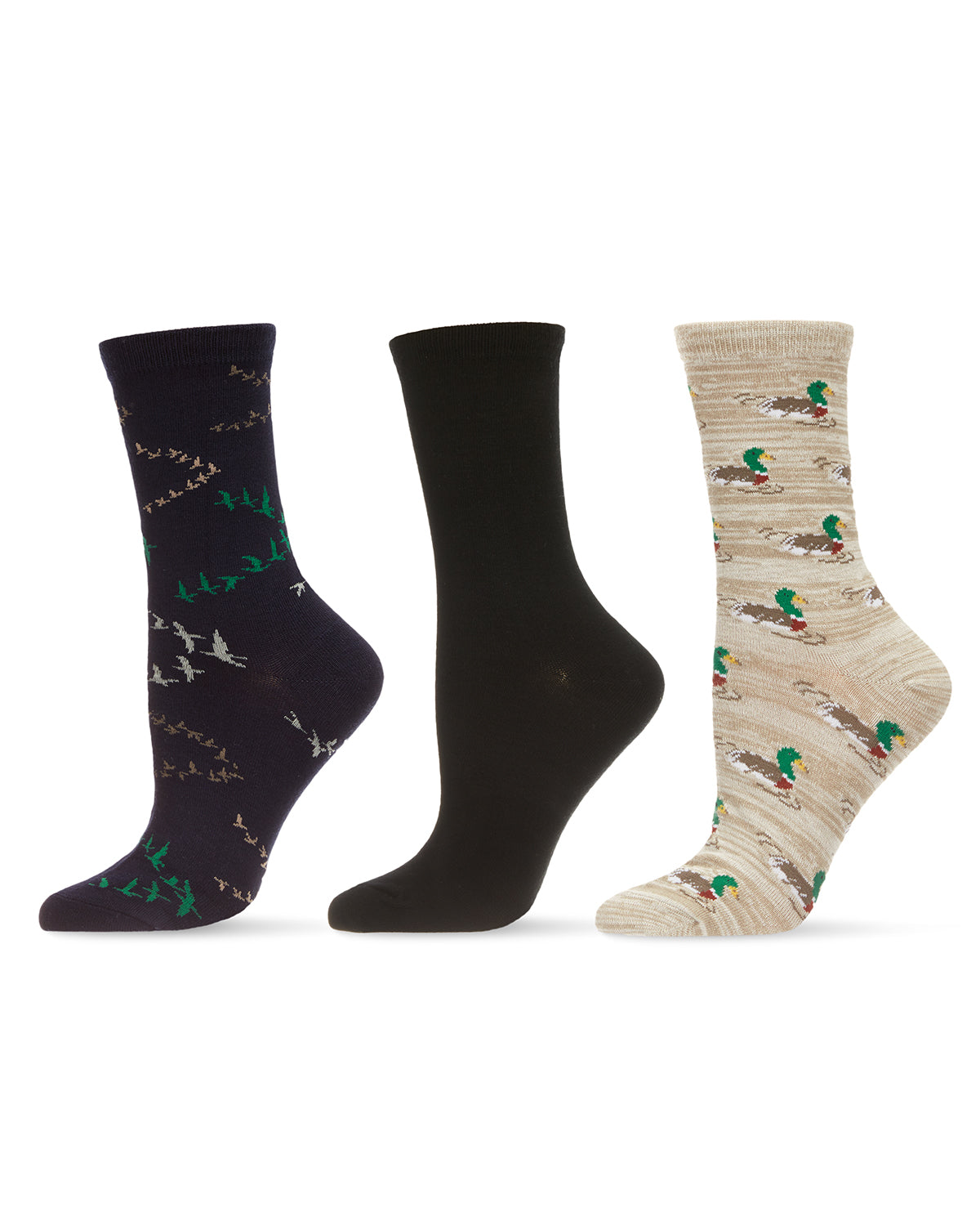 Ducks Bamboo Blend Crew 3 Pair Pack : Color: Crockery