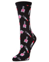 Lipstick & Nail Polish Bamboo Blend Crew Socks : Color: Black