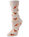 Women's American Beagle Bamboo Blend Crew Socks : Color: Crockery