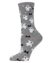 Flying Ghost & Fangtastic Bat Crew Socks : Color: Medium Gray Heather