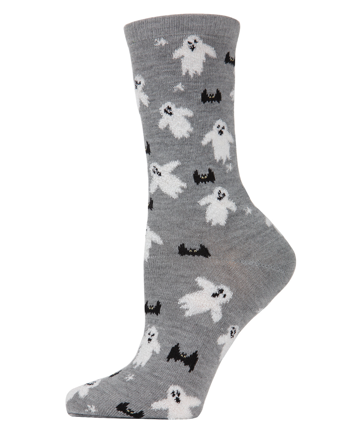 Flying Ghost & Fangtastic Bat Crew Socks : Color: Medium Gray Heather