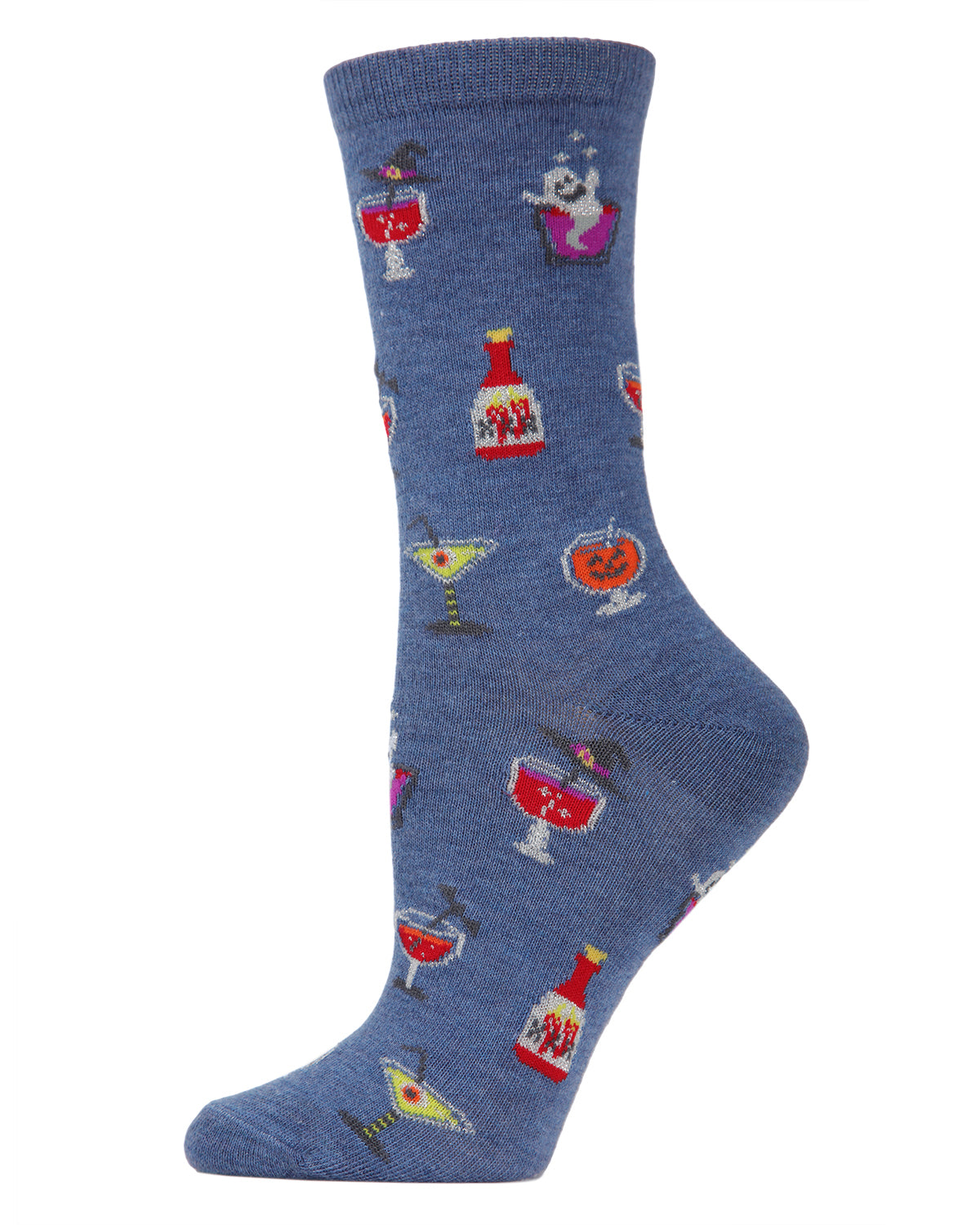 Halloween Potion Commotion Crew Socks : Color: Denim Heather
