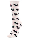 Women's Holiday Scotties & Presents Crew Socks : Color: Winter White