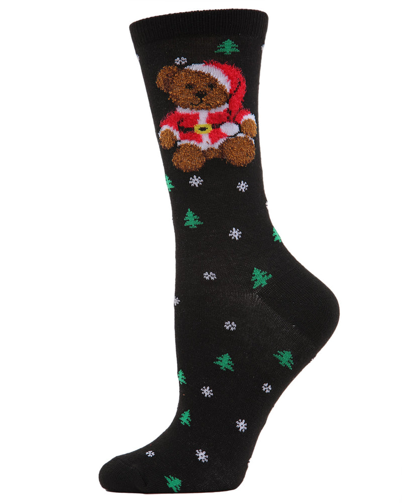 MeMoi Santa Bear Holiday Crew Socks