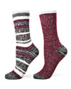 Multi Stripe Buttersoft Cotton Blend Crew Sock 2 Pack : Color: Black-Purple