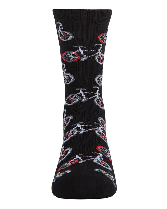 Boys' Bicycle Crew Socks : Color: Black