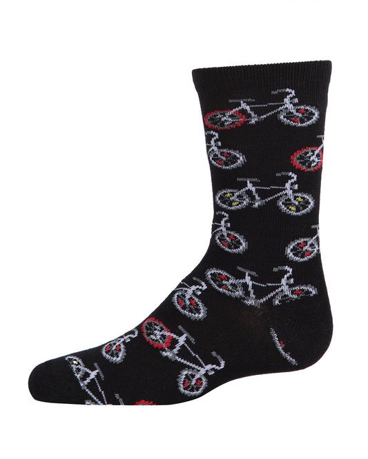 Boys' Bicycle Crew Socks : Color: Black