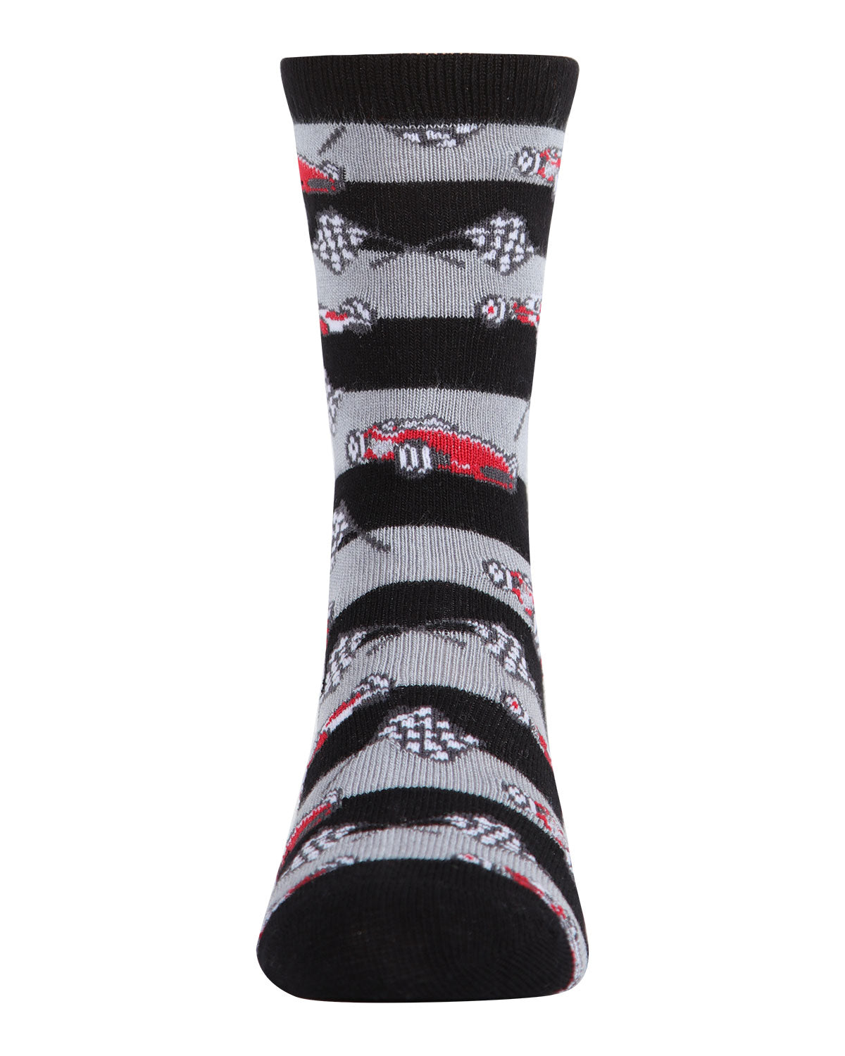 Boys' Race Car Rayon from Bamboo Crew Socks : Color: Black
