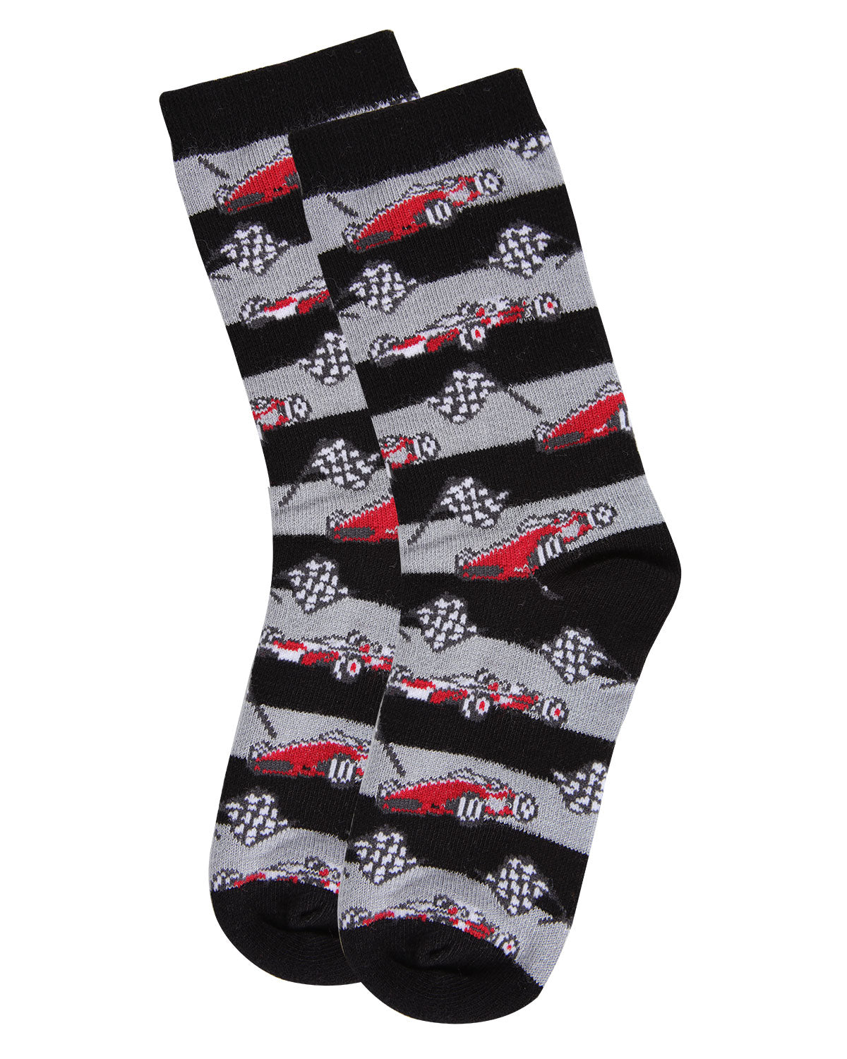 Boys' Race Car Rayon from Bamboo Crew Socks : Color: Black