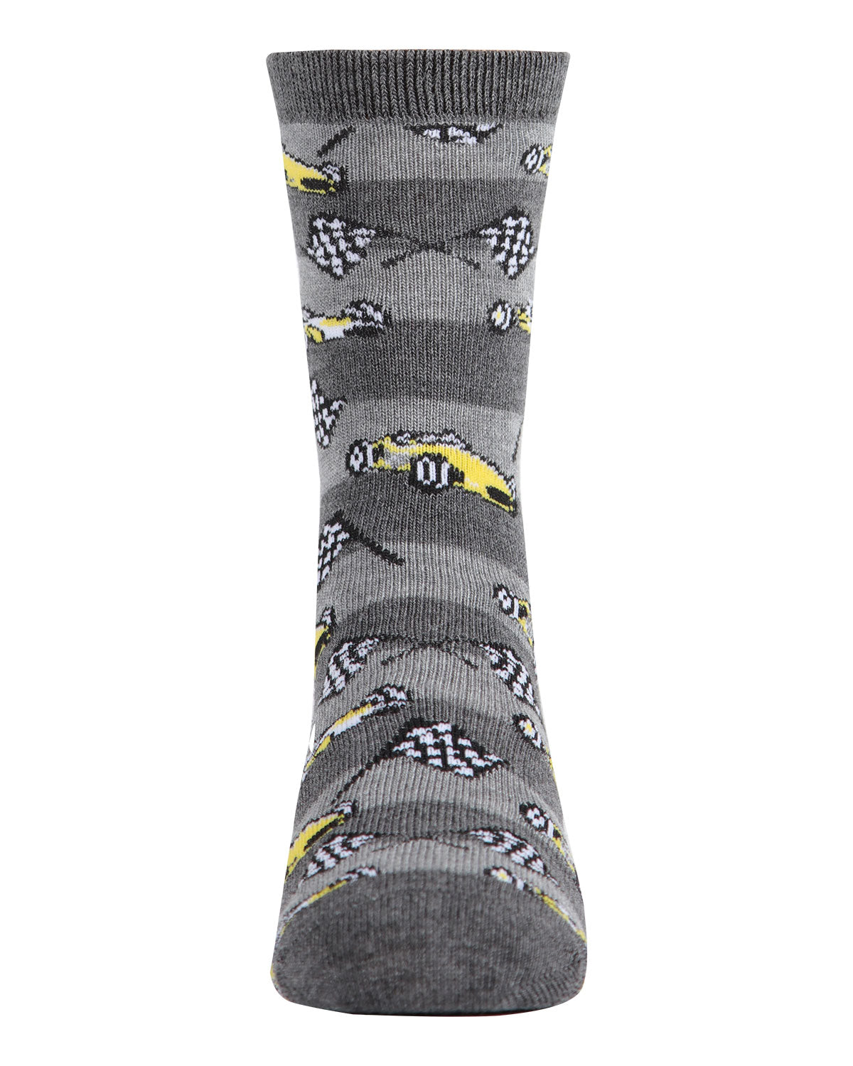 Boys' Race Car Rayon from Bamboo Crew Socks : Color: Charcoal