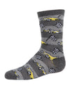 Boys' Race Car Rayon from Bamboo Crew Socks : Color: Charcoal