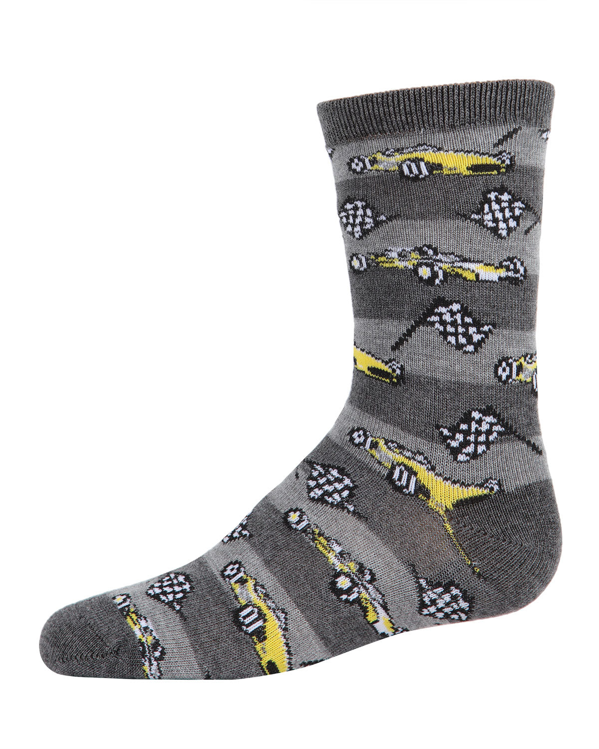 Boys' Race Car Rayon from Bamboo Crew Socks : Color: Charcoal