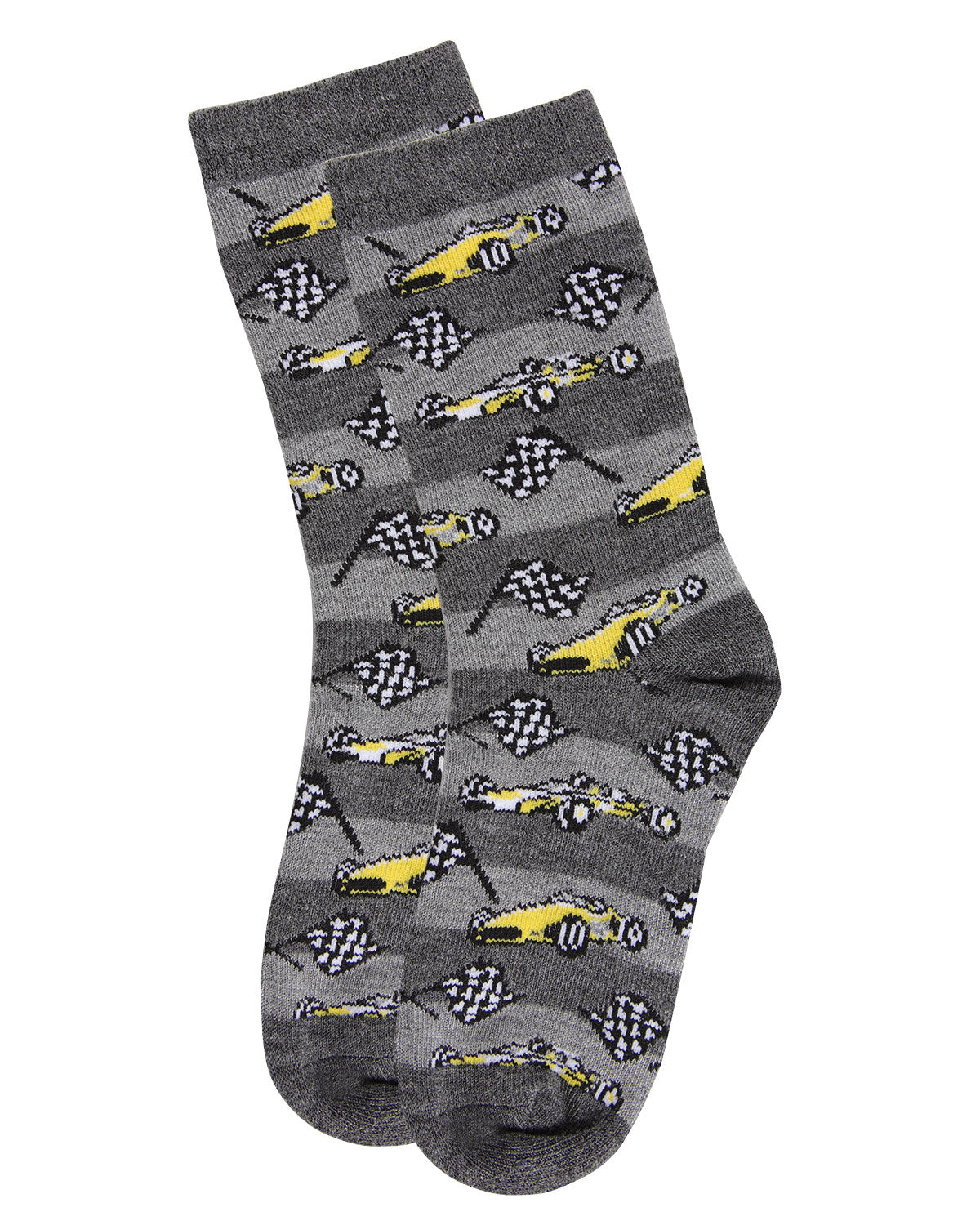 Boys' Race Car Rayon from Bamboo Crew Socks : Color: Charcoal