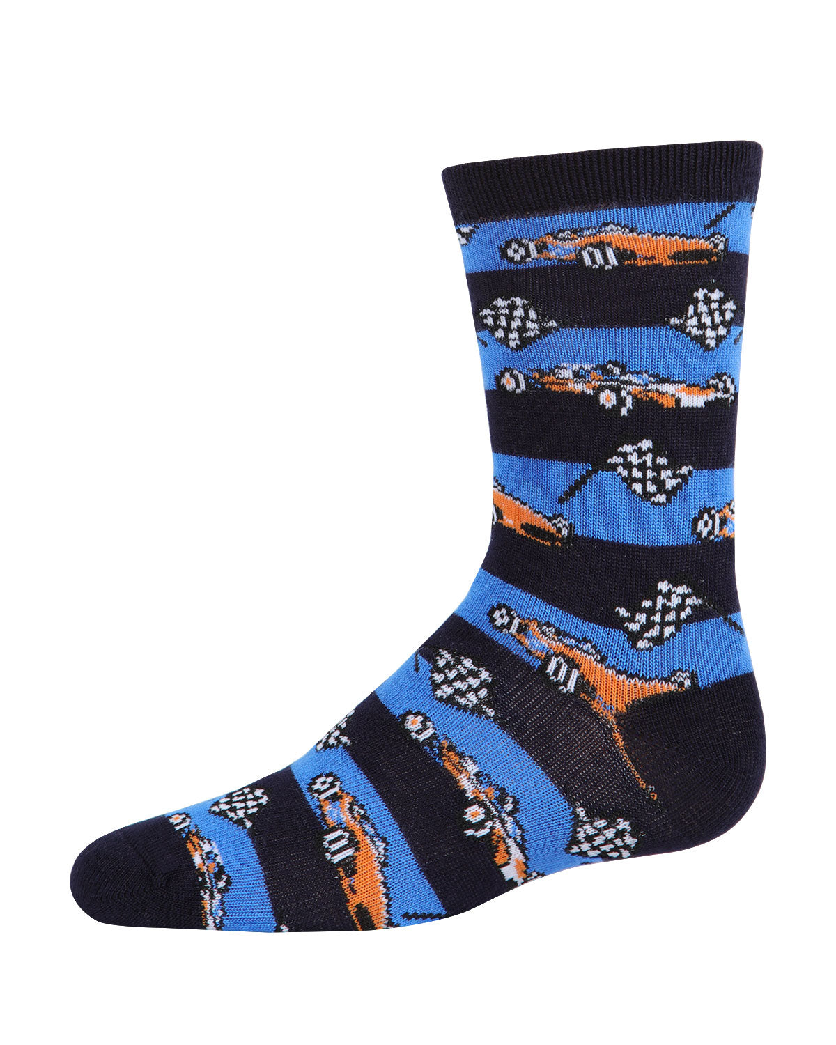 Boys' Race Car Rayon from Bamboo Crew Socks : Color: Navy