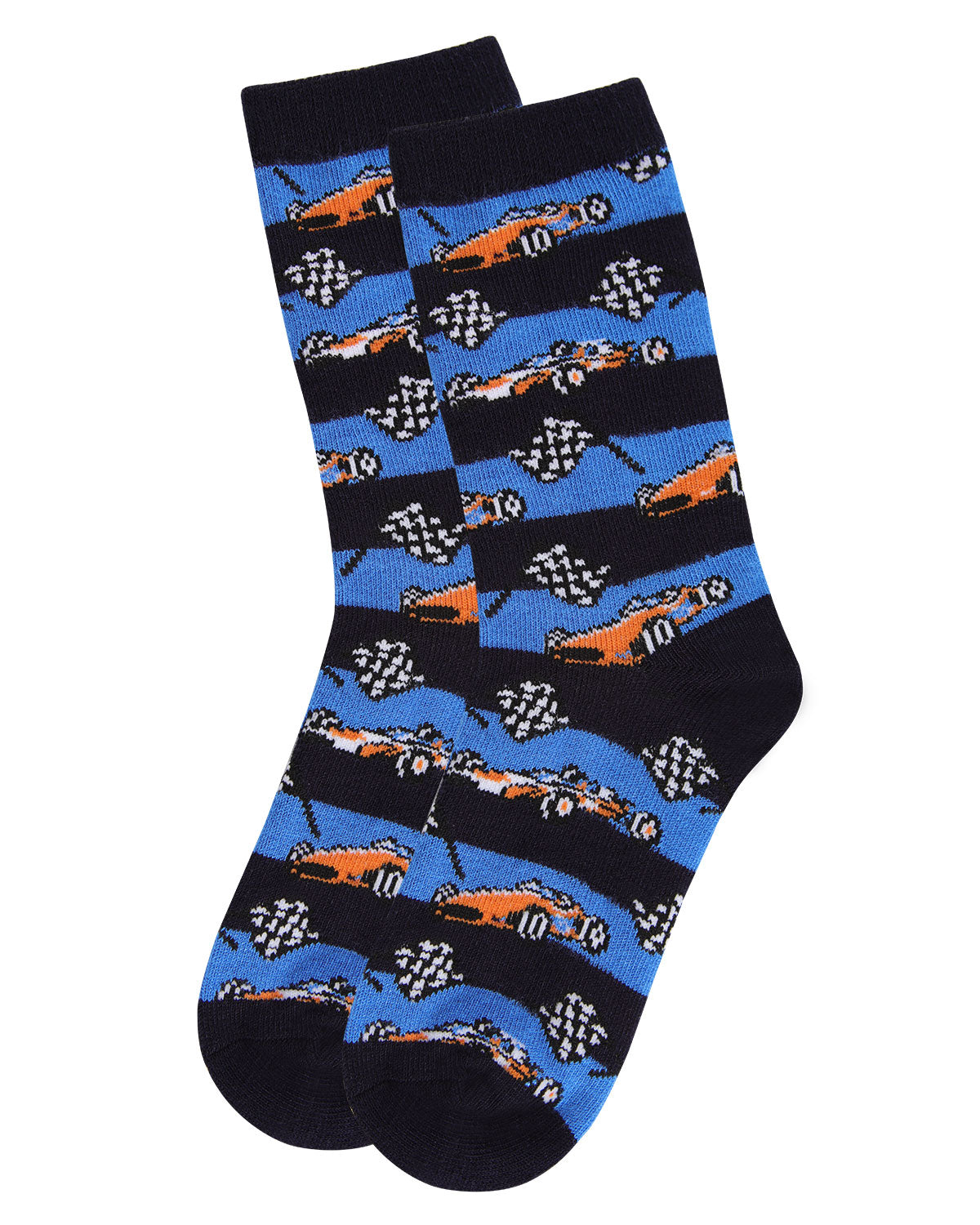 Boys' Race Car Rayon from Bamboo Crew Socks : Color: Navy