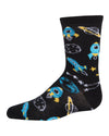 Boys' Rocket Ship Rayon from Bamboo Crew Socks : Color: Black