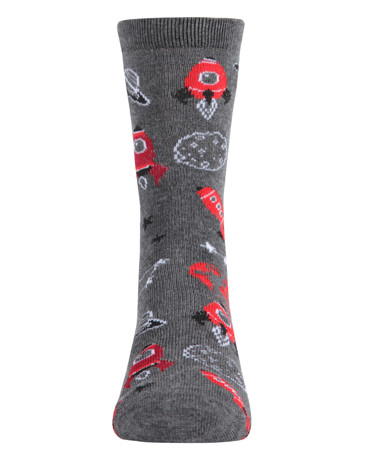 Boys' Rocket Ship Rayon from Bamboo Crew Socks : Color: Charcoal