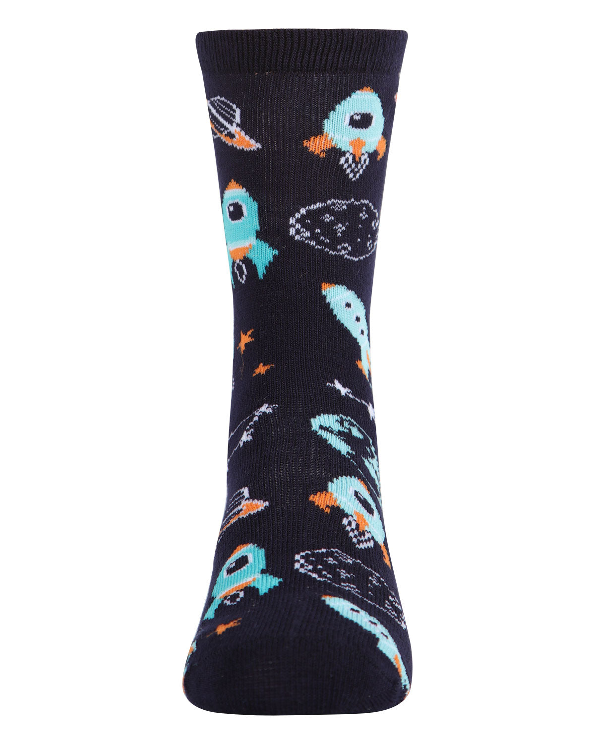 Boys' Rocket Ship Rayon from Bamboo Crew Socks : Color: Navy