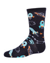 Boys' Rocket Ship Rayon from Bamboo Crew Socks : Color: Navy