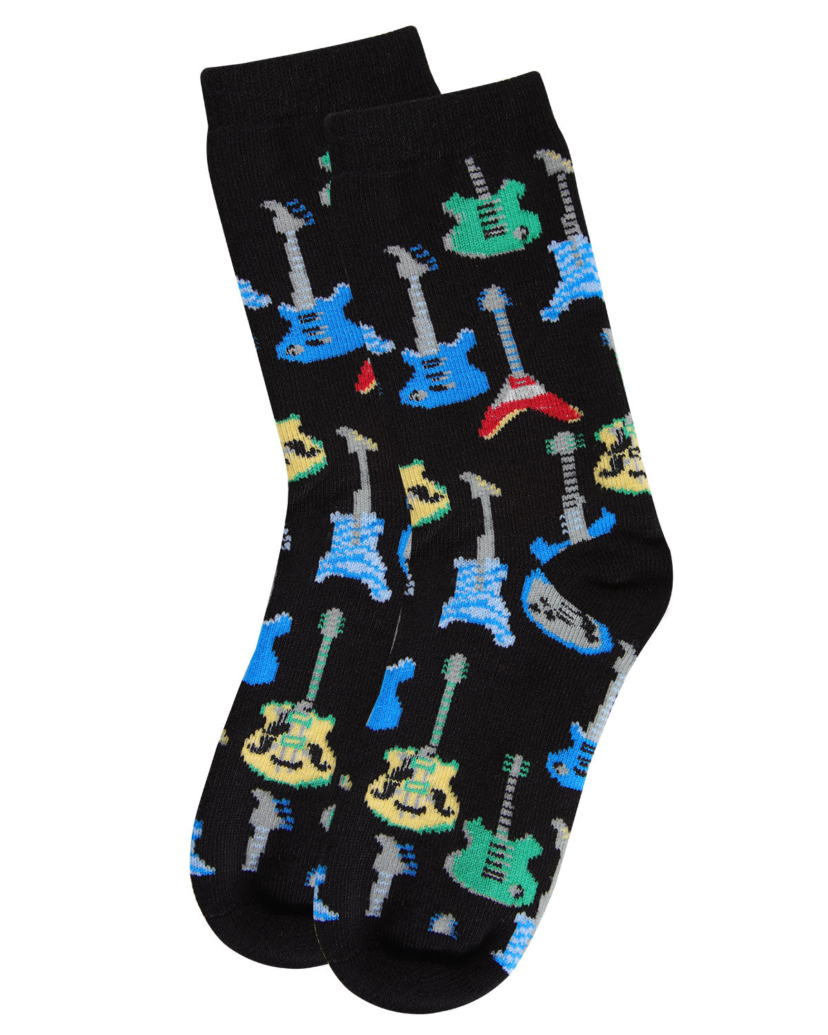 Boys' Guitar Rayon from Bamboo Blend Crew Socks : Color: Black