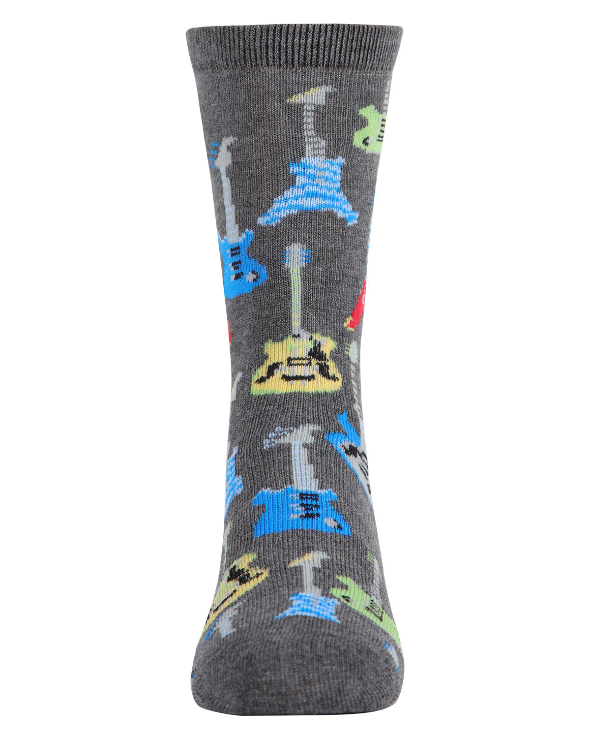 Boys' Guitar Rayon from Bamboo Blend Crew Socks : Color: Charcoal