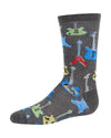 Boys' Guitar Rayon from Bamboo Blend Crew Socks : Color: Charcoal