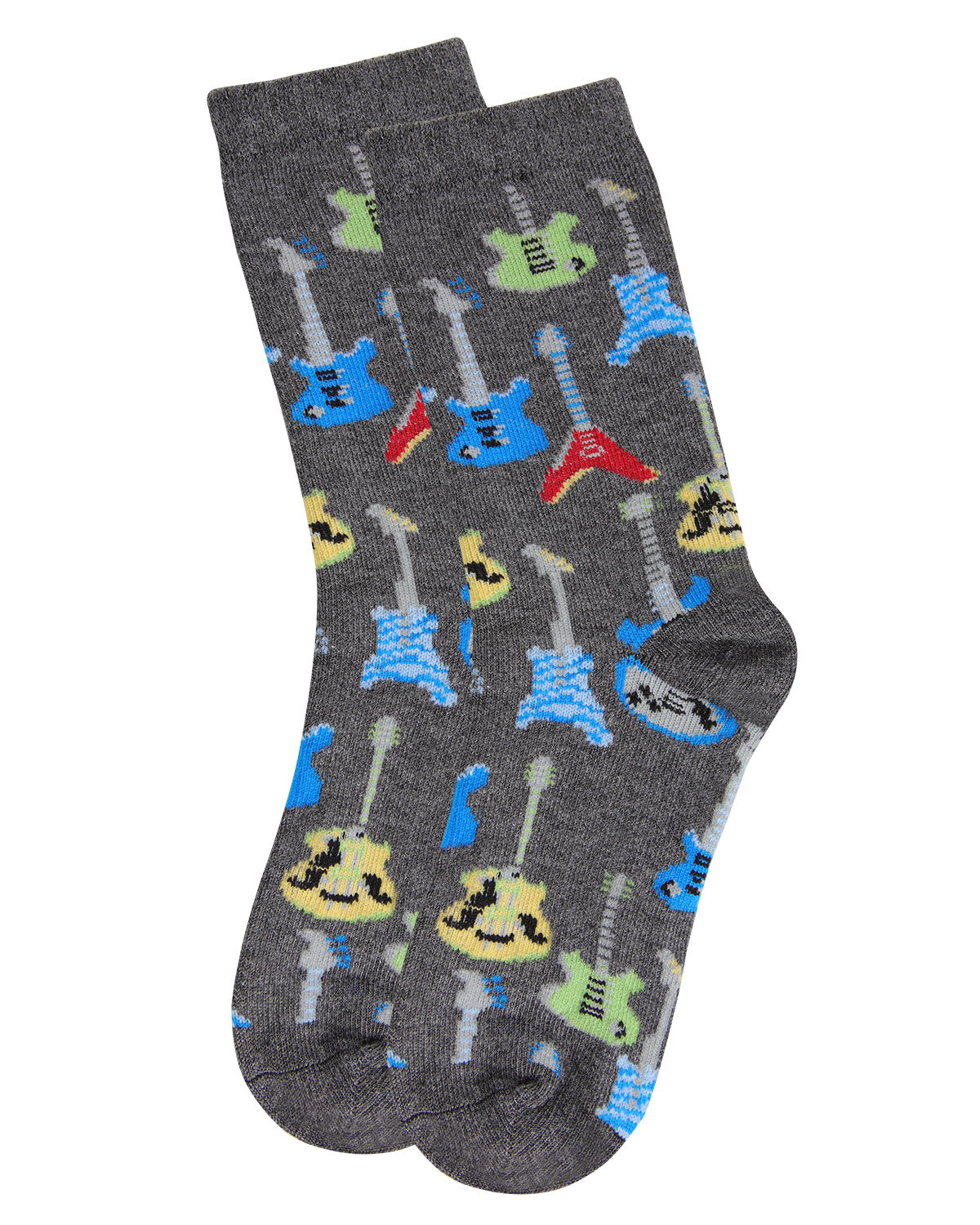 Boys' Guitar Rayon from Bamboo Blend Crew Socks : Color: Charcoal