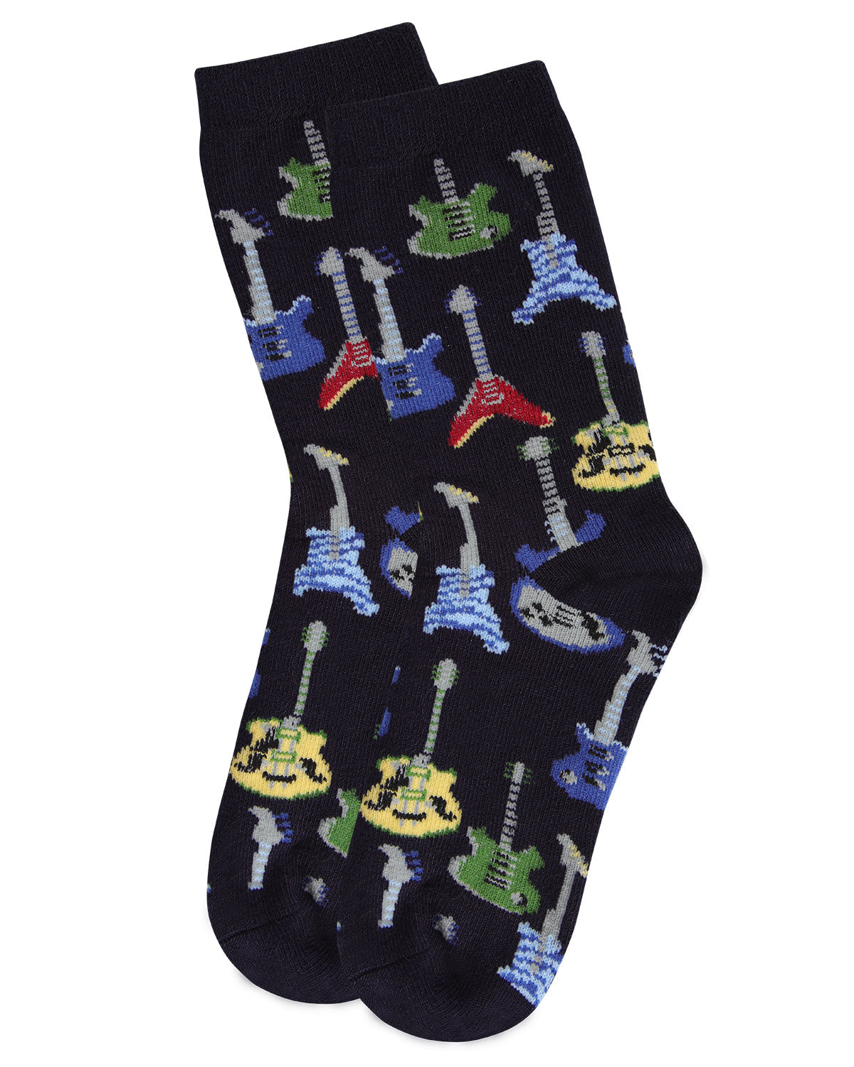 Boys' Guitar Rayon from Bamboo Blend Crew Socks : Color: Navy