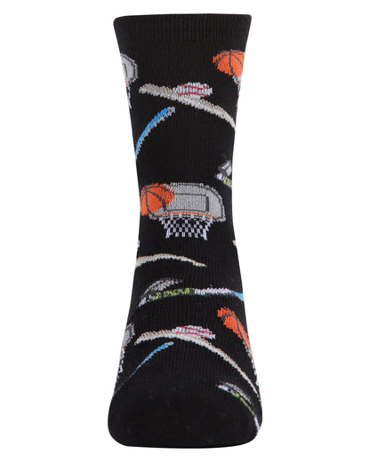 Boys' Sports Rayon from Bamboo Crew Socks : Color: Black