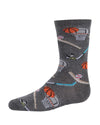 Boys' Sports Rayon from Bamboo Crew Socks : Color: Charcoal
