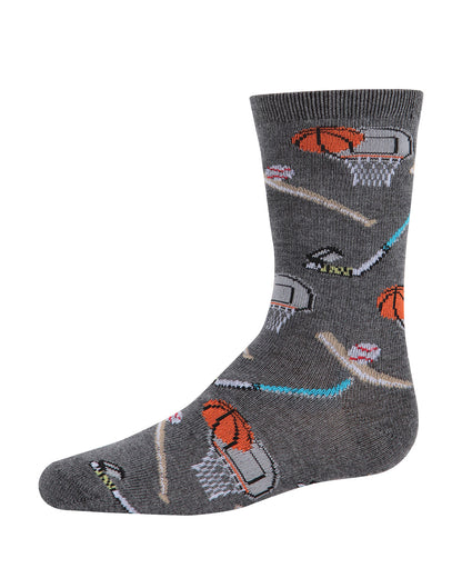 Boys' Sports Rayon from Bamboo Crew Socks : Color: Charcoal