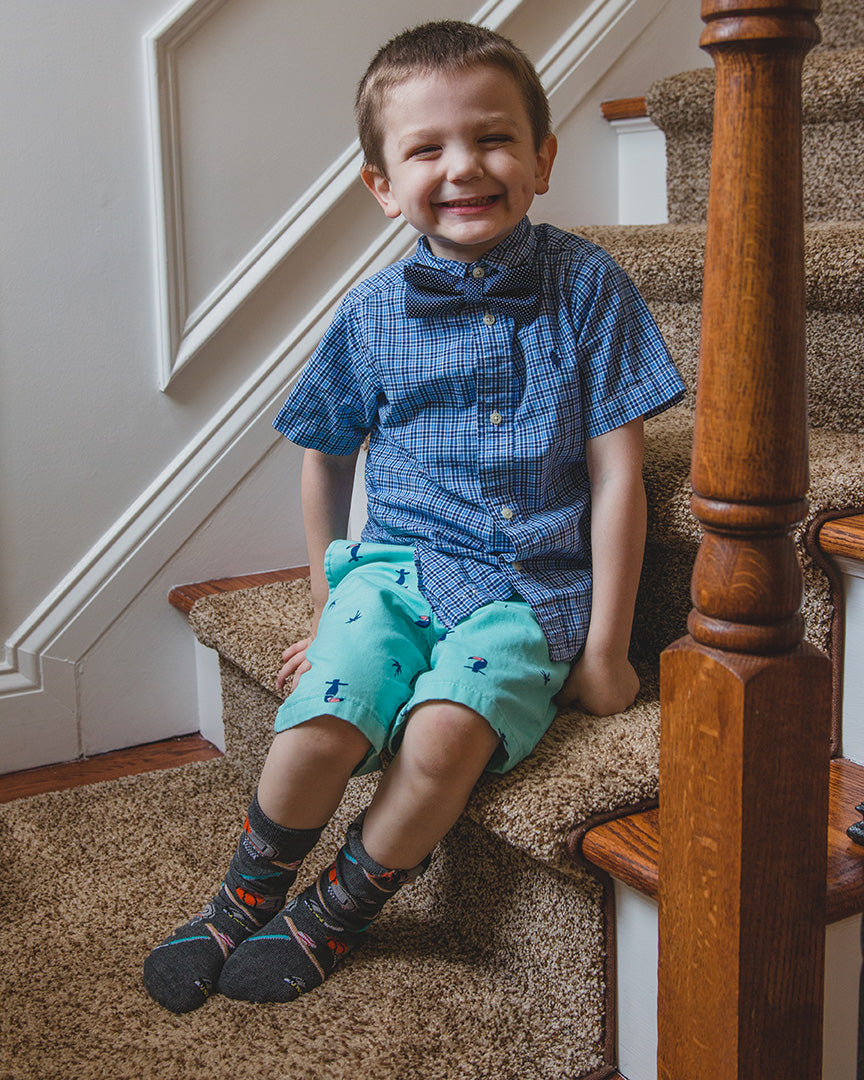 Boys' Sports Rayon from Bamboo Crew Socks : Color: Charcoal