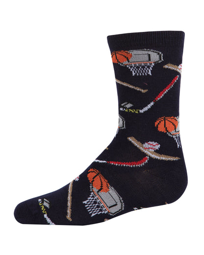 Boys' Sports Rayon from Bamboo Crew Socks : Color: Navy