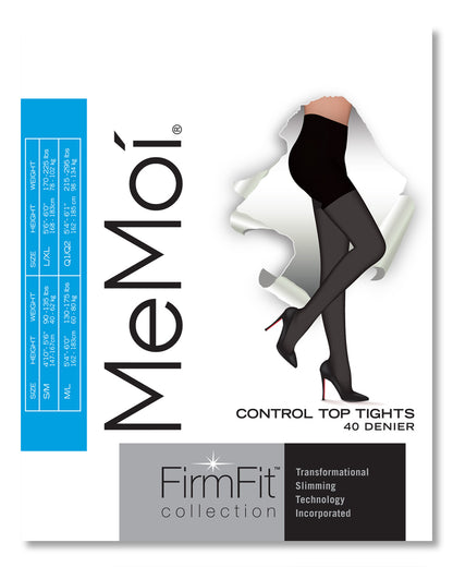 Women's Semi-Opaque FirmFit Control Top Tights : Color: Black
