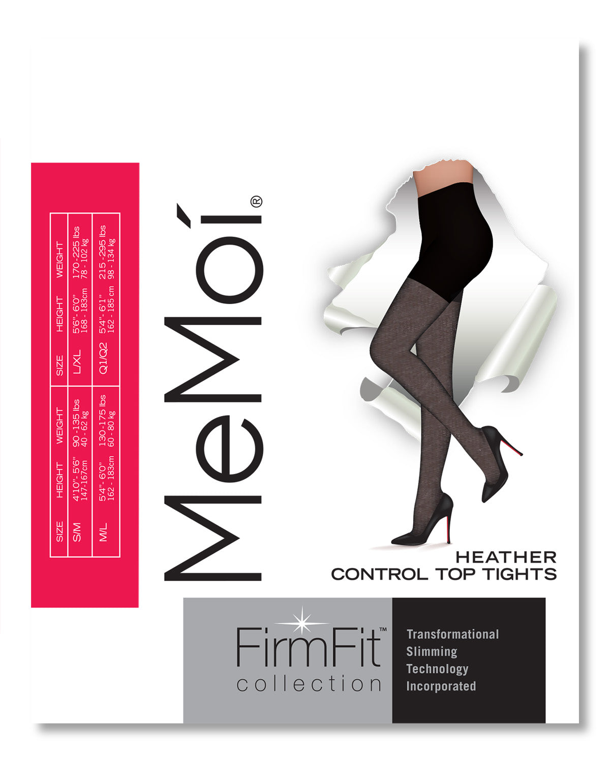 FirmFit Heather Control Top Opaque Tights : Color: Black