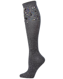 MeMoi Mixed Jewel Shimmer Knee High Socks
