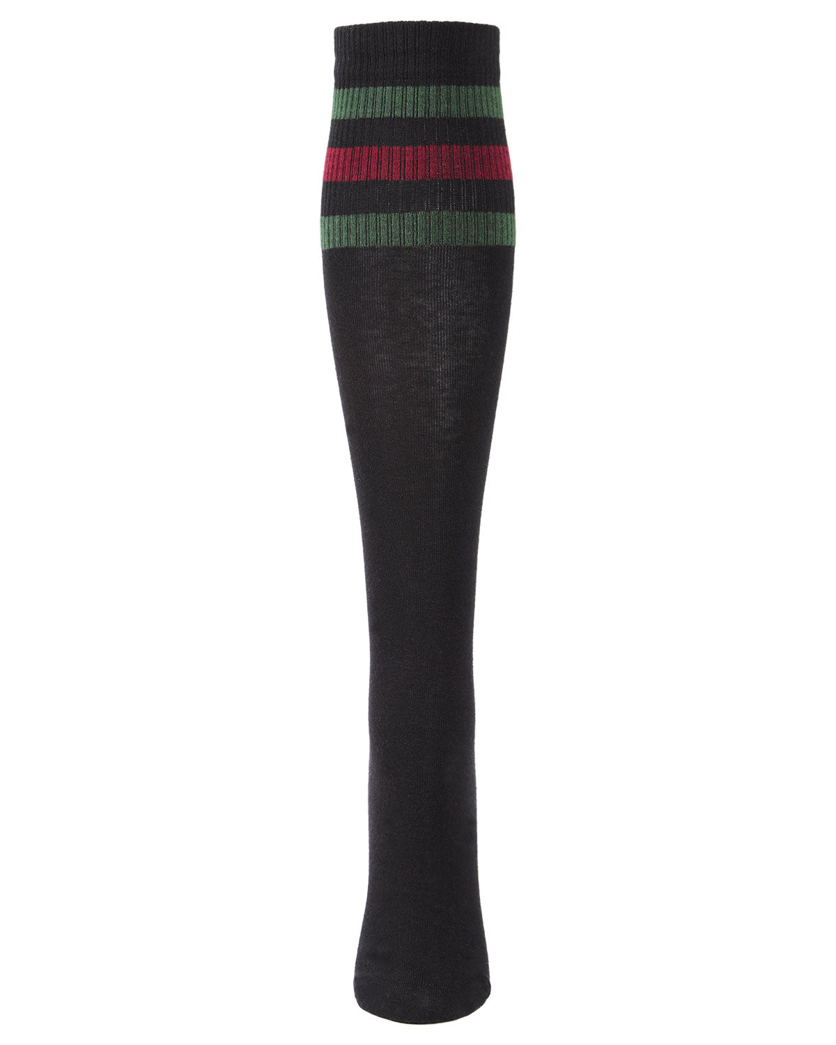 Women's Mod Stripe Knee High Glitter Tube Socks : Color: Black/Gold