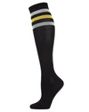 Women's Mod Stripe Knee High Glitter Tube Socks : Color: Black/Gold