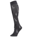 Women's Faded Feline Woven Knee High Socks : Color: Dark Gray Heather