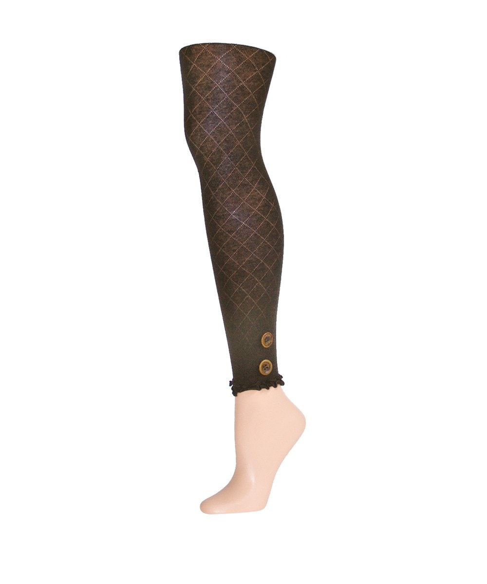 Miss Buttons Cotton Blend Footless Sweater Tights : Color: Espresso