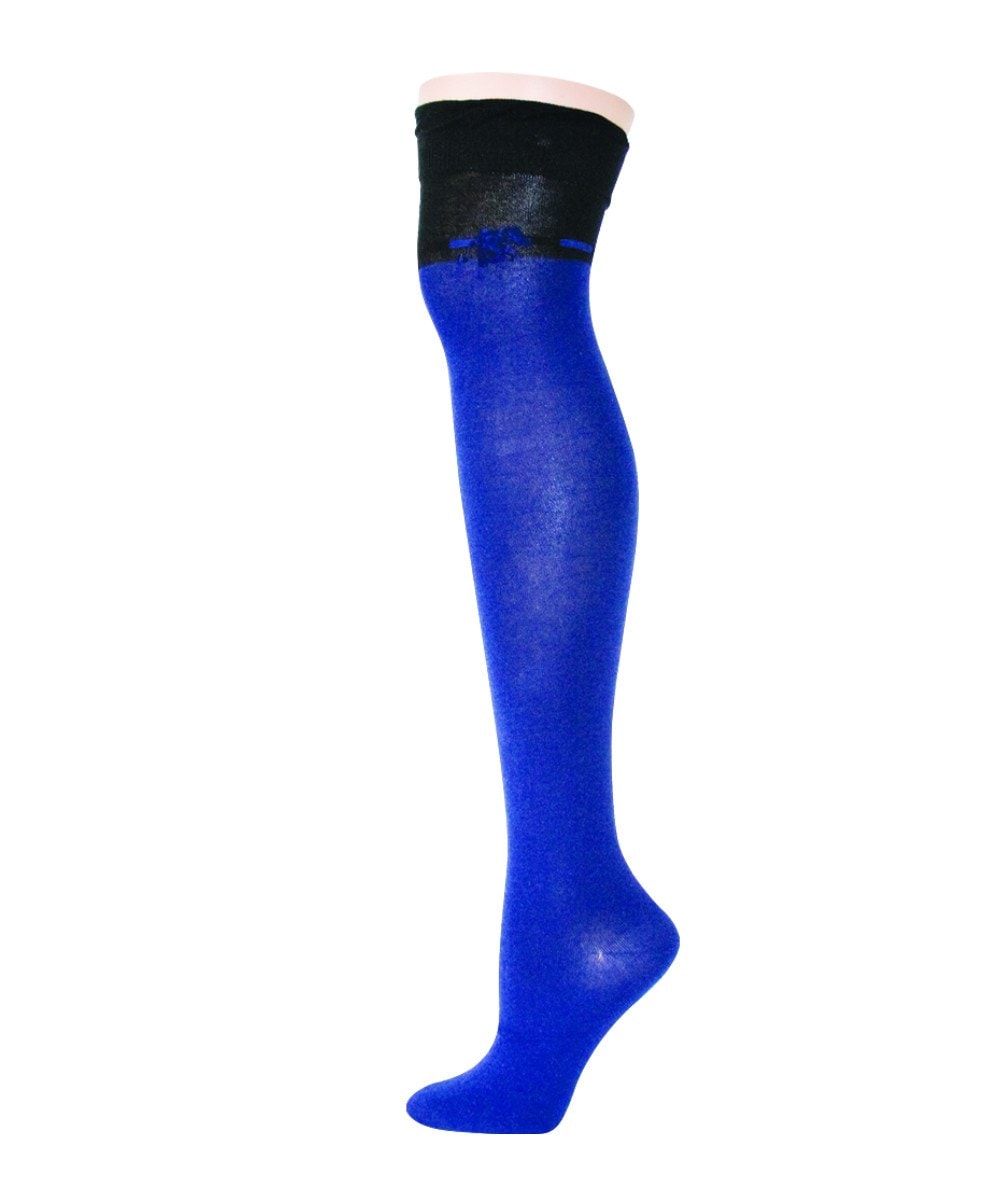 Tie The Knot Over The Knee Warm Cotton Blend Socks : Color: Indigo