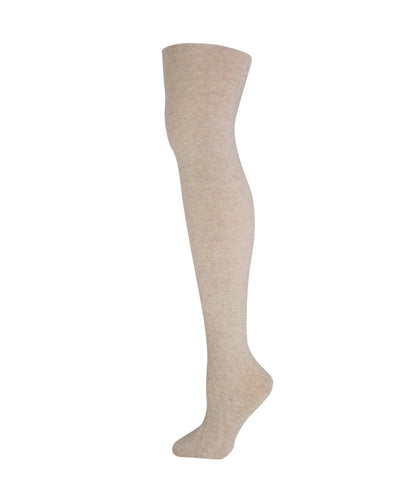 Textured Chevron Cotton Blend Sweater Tights : Color: Oatmeal