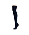 Double Standard Cotton Blend Thigh High Sock : Color: Black