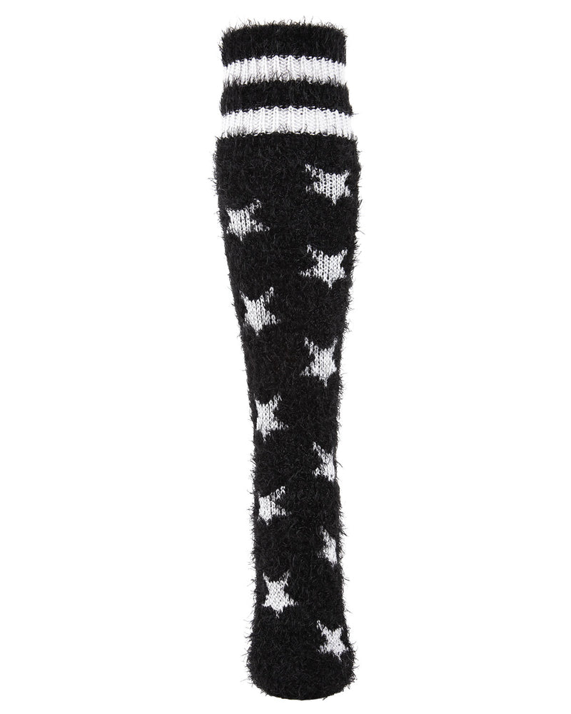 MeMoi Stars and Stripes Fuzzy Knee High Socks
