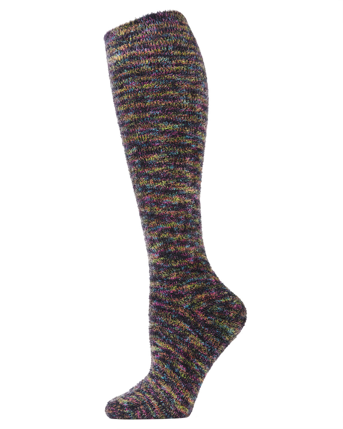 Women's High Frequency Plush Knee-High Socks : Color: Black/Multi